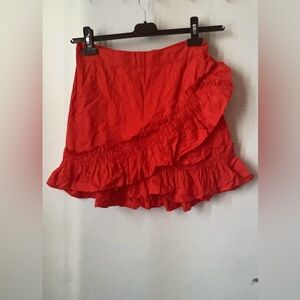 Elegant Asymmetrical Red Skirt